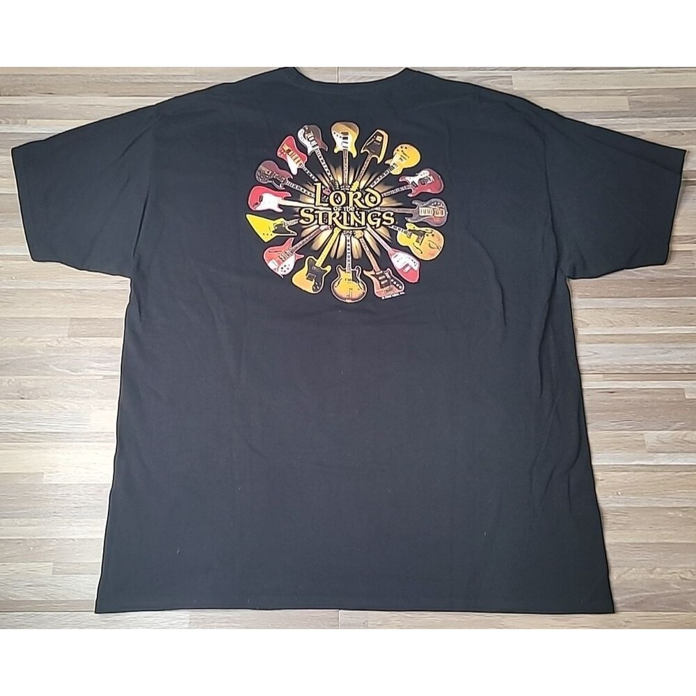 Lord of the Strings Guitar T-Shirt Hanes Black Music Tee Men's Size XXL‎